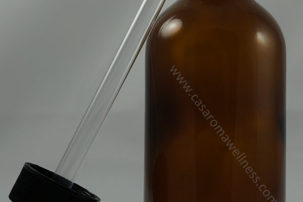 amber glass bottle with dropper